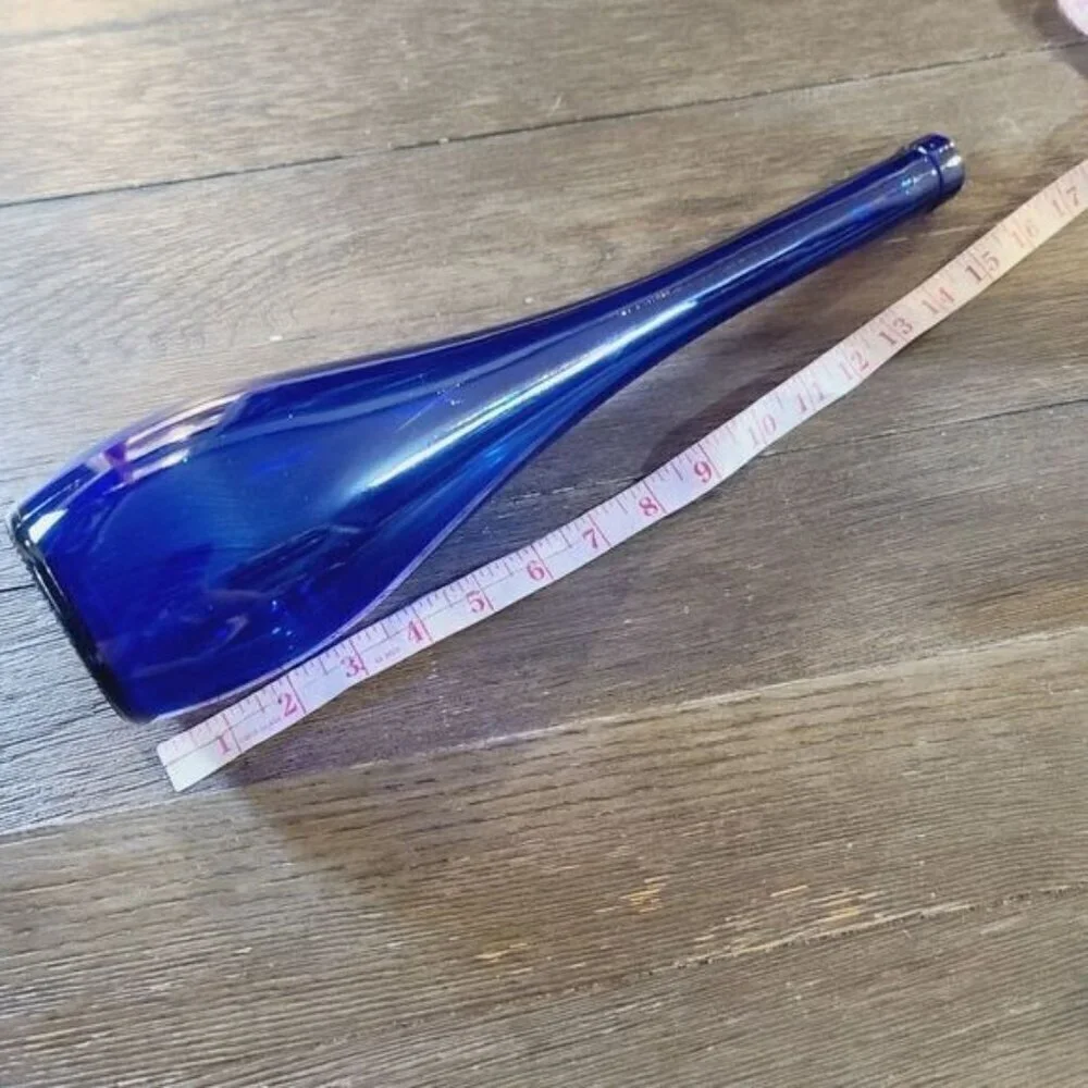 Vintage MCM Mid Century Modern Vetreria Etrusca Cobalt Tall Glass Vase